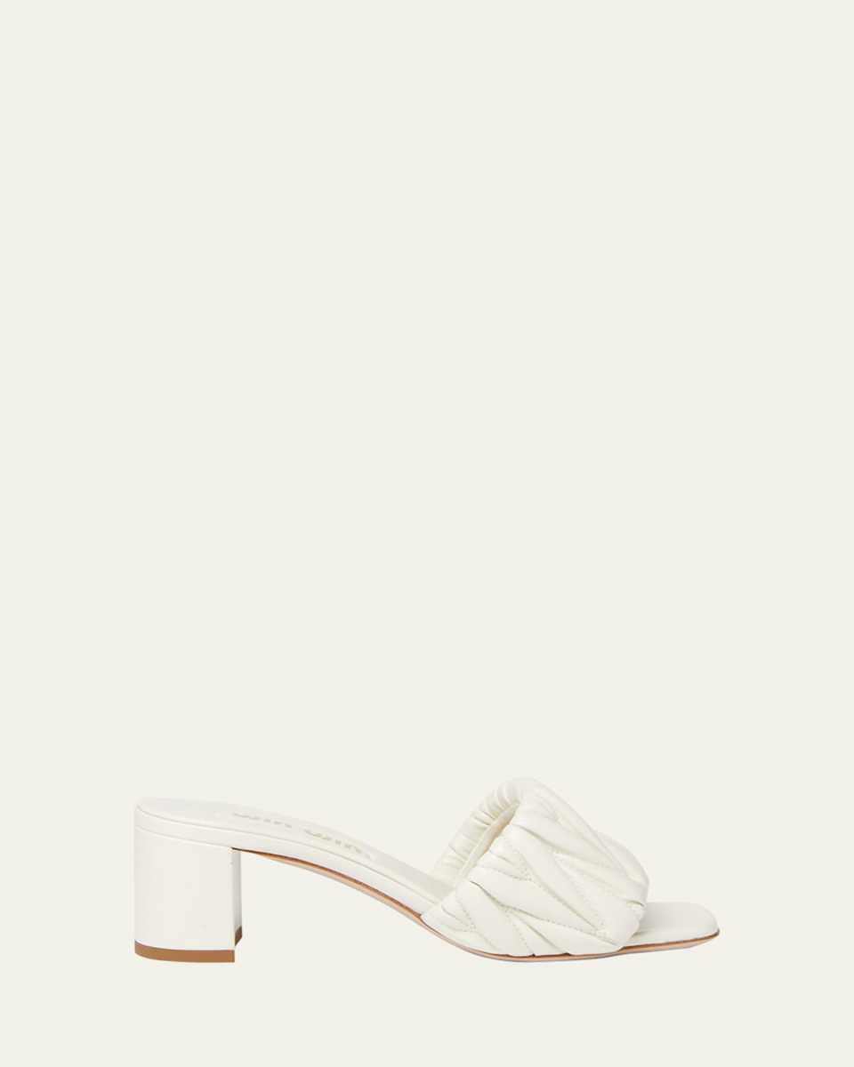 Quilted Leather Mule Sandals